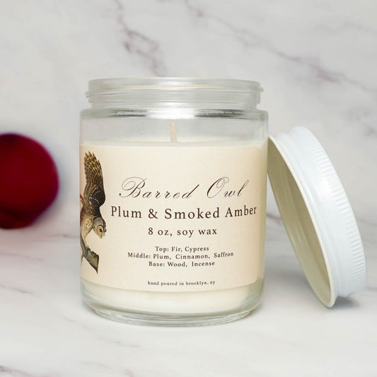 Barred Owl: Plum & Smoked Amber Scented Candle