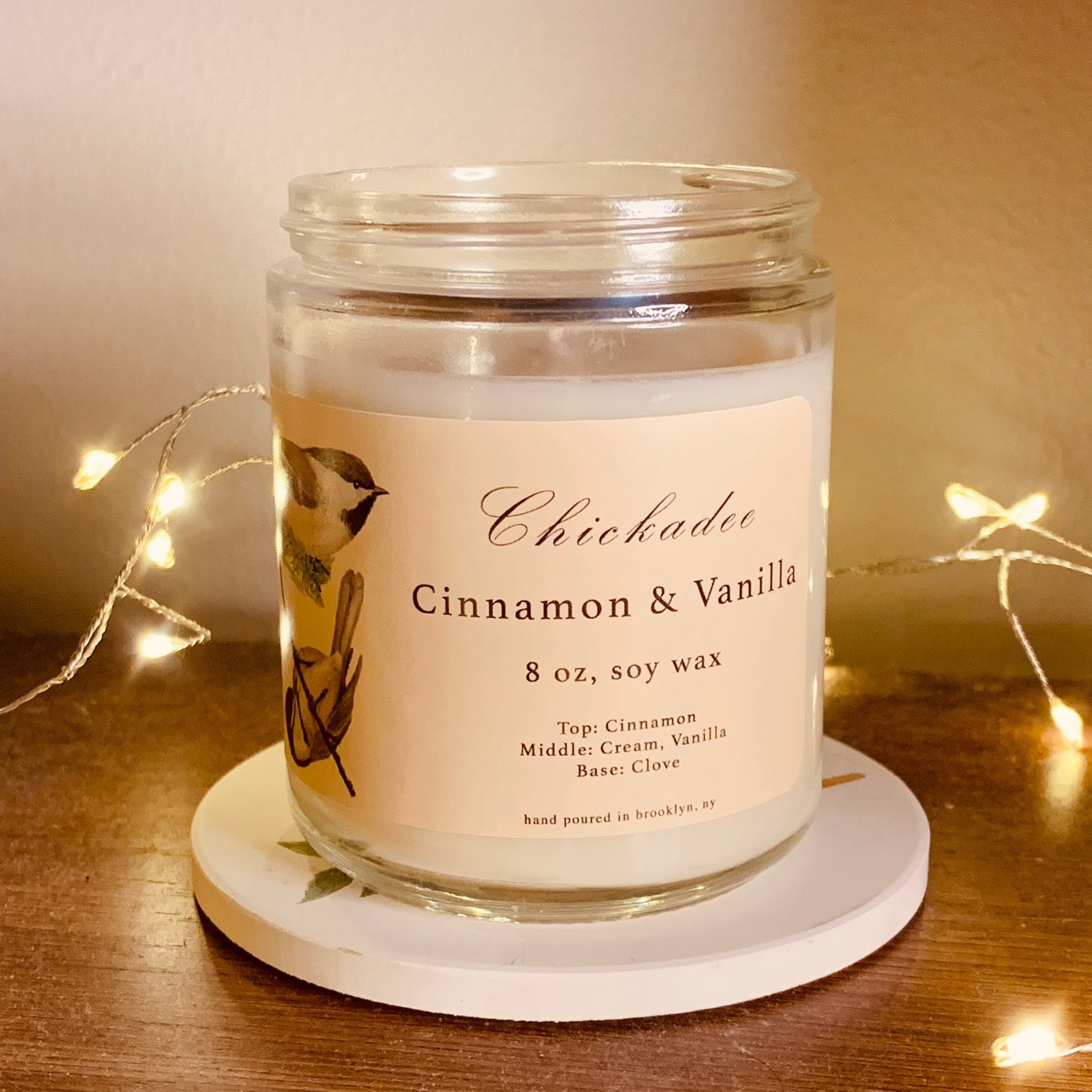 Chickadee: Cinnamon & Vanilla Scented Candle