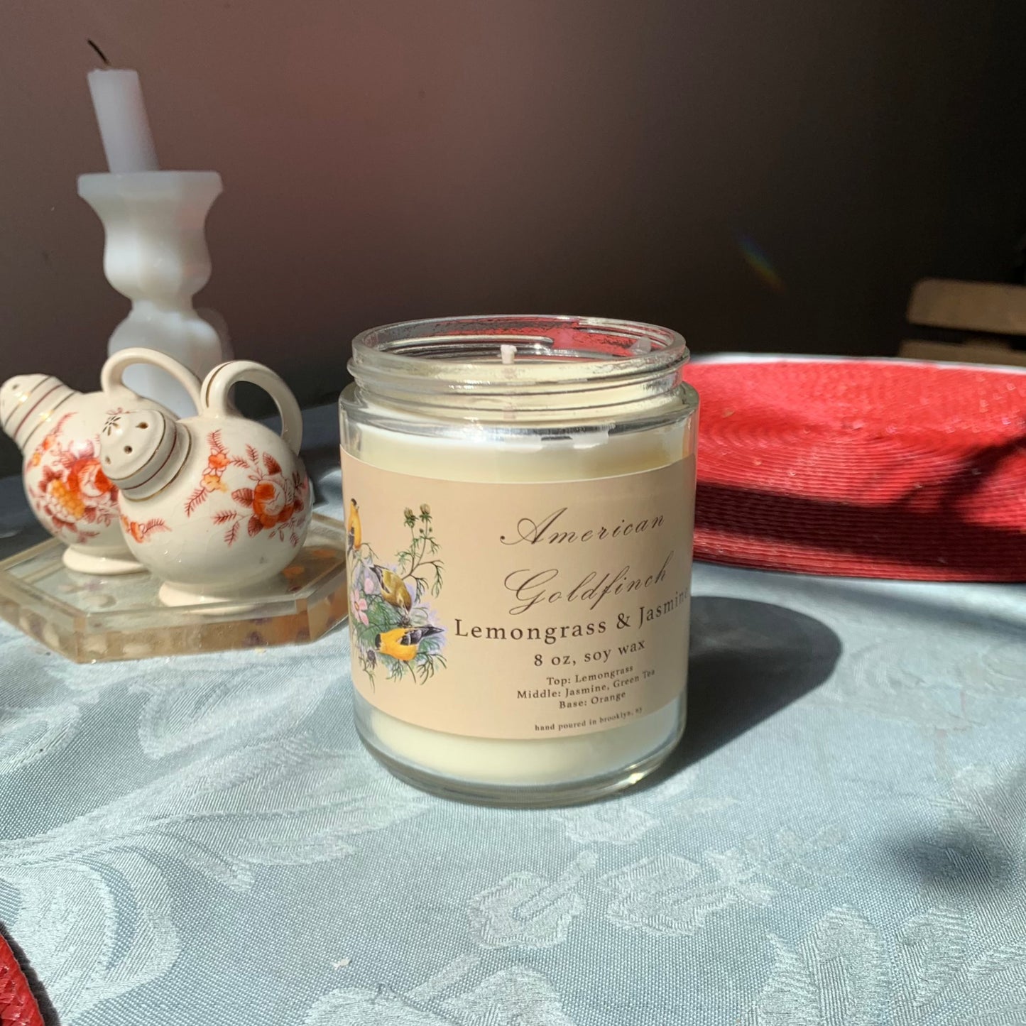 American Goldfinch: Lemongrass and Jasmine Green Tea Scented Candle