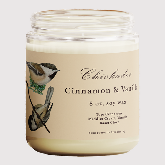 Chickadee: Cinnamon & Vanilla Scented Candle