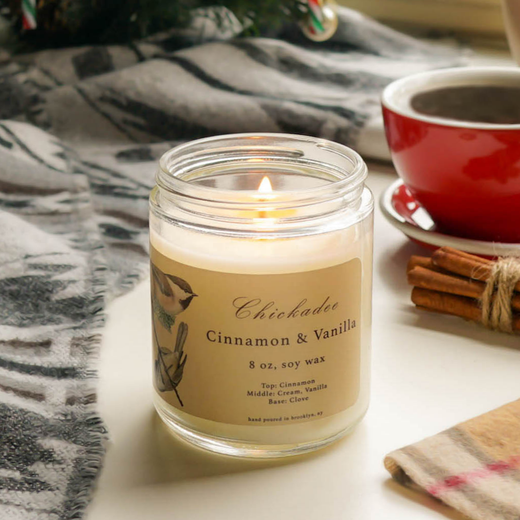 Chickadee: Cinnamon & Vanilla Scented Candle