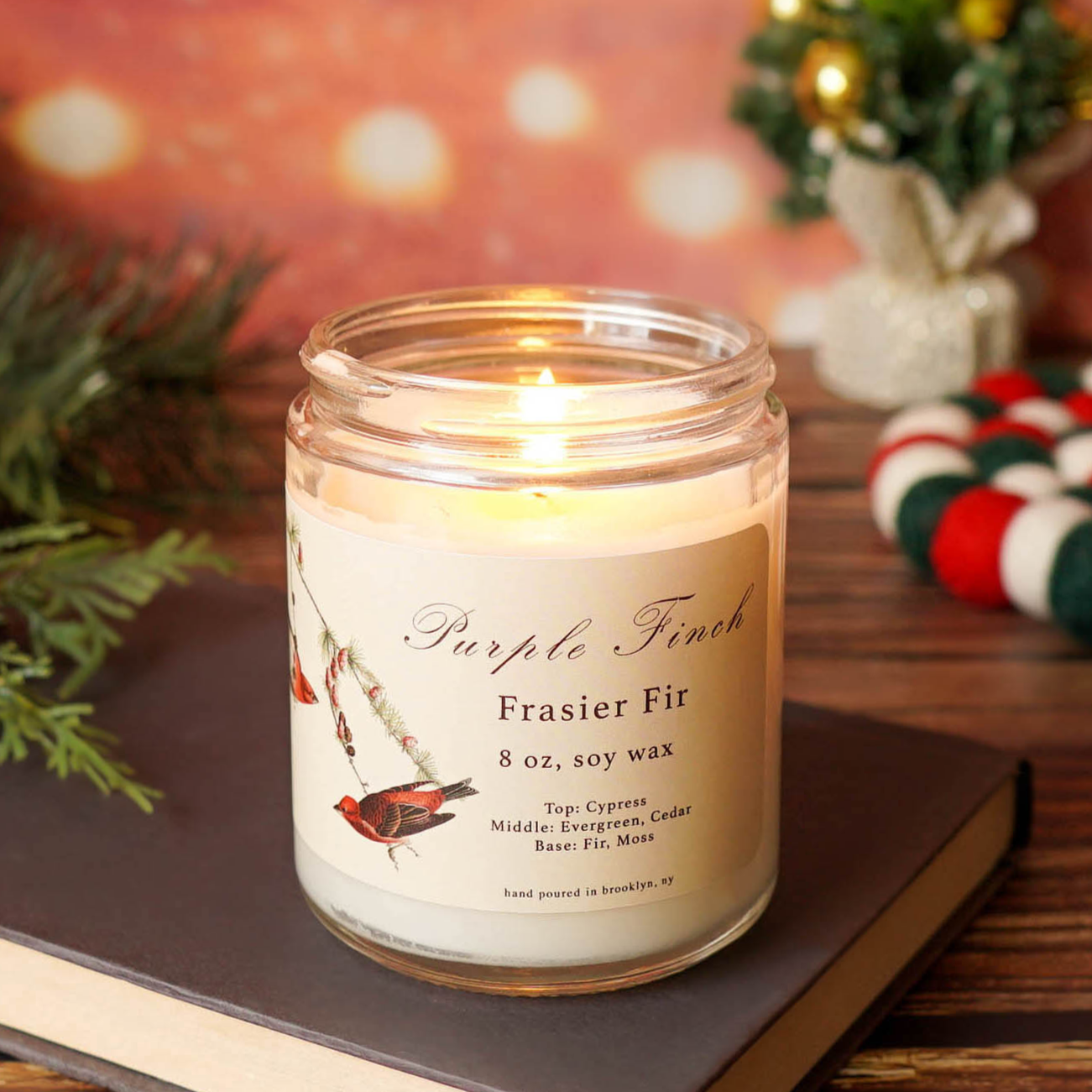 Purple Finch: Fraser Fir Scented Candle